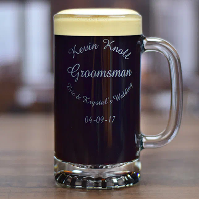 25oz Ecthed Beer Mug