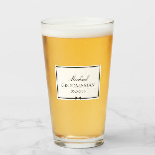 Personalized Groomsman Bowtie Wedding Party Gift Glass