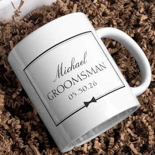 Personalized Groomsman Bowtie Wedding Party Gift Mug