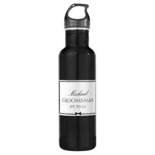 Personalized Groomsman Bowtie Wedding Party Gift Stainless Steel Water Bottle