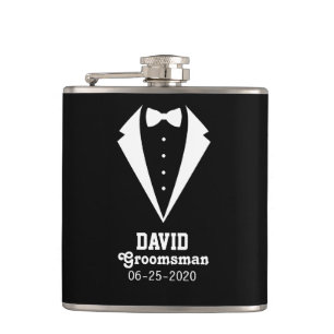 Personalized Groomsman Gift Black Flask