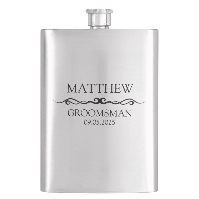 PERSONALIZED GROOMSMAN GIFT FLASK (Front)