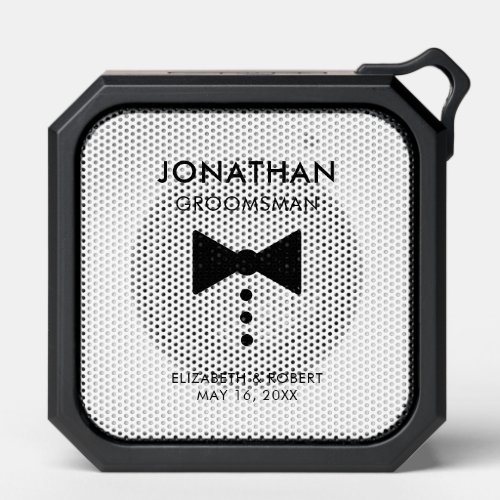 Personalized Groomsman Gift Modern Tuxedo Wedding Bluetooth Speaker