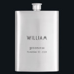 Personalized Groomsman Gift w/ Name & Wedding Role Flask<br><div class="desc">Celebrate your wedding day with a gift your groomsmen will actually use—this sleek, personalized stainless steel flask. Customize it with their name, wedding role (like Groomsman, Best Man, or Usher), and even your wedding date for a keepsake they’ll treasure (and toast with). Whether you’re gifting it during the bachelor party...</div>