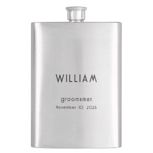 Personalized Groomsman Gift w/ Name & Wedding Role Flask