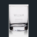Personalized Groomsman Gift w/ Name & Wedding Role Rocks Glass<br><div class="desc">Celebrate your wedding in style with this personalized groomsman rocks glass — the perfect thank-you gift for your best man, groomsmen, or ushers. Customize with their name, title (like Best Man or Groomsman), and the wedding date for a sleek and memorable keepsake they’ll actually use. Ideal for sipping whiskey, bourbon,...</div>