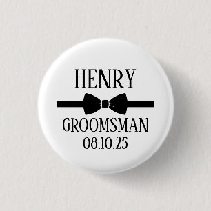 Personalized Groomsman Gift, Wedding Button