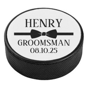 Personalized Groomsman Gift, Wedding Hockey Puck