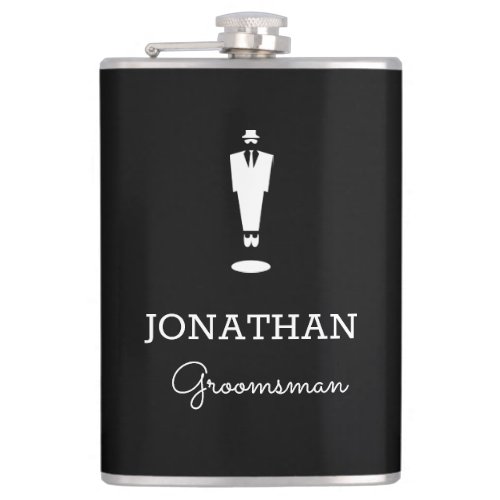Personalized Groomsman Gift Wedding Party Black Flask