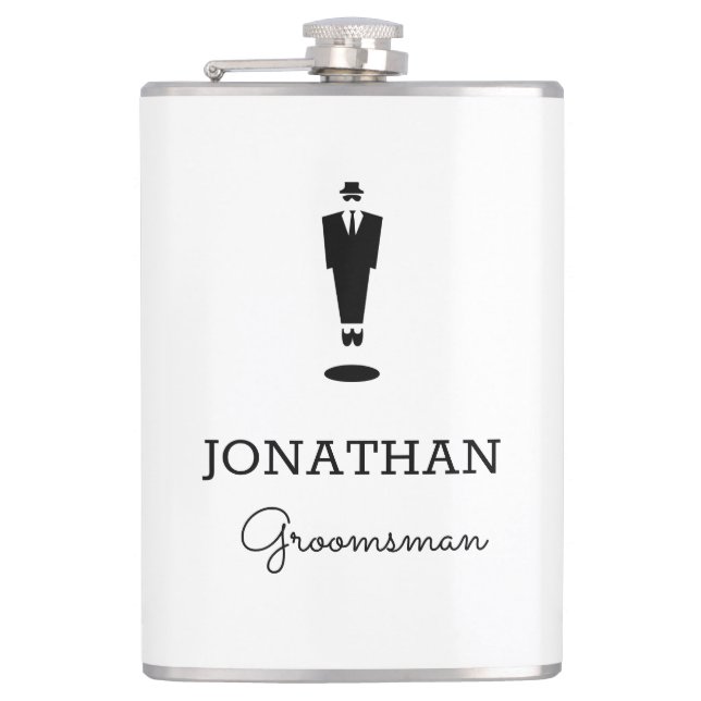 Personalized Groomsman Gift Wedding Party Custom Flask (Front)