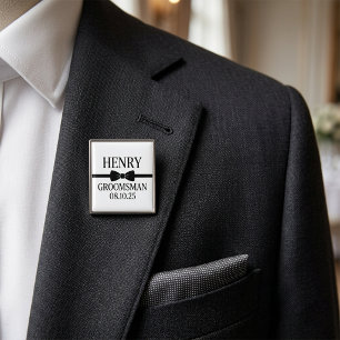 Personalized Groomsman Gift, Wedding Party Favor Button