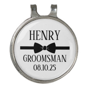Personalized Groomsman Gift, Wedding Party Favor Golf Hat Clip