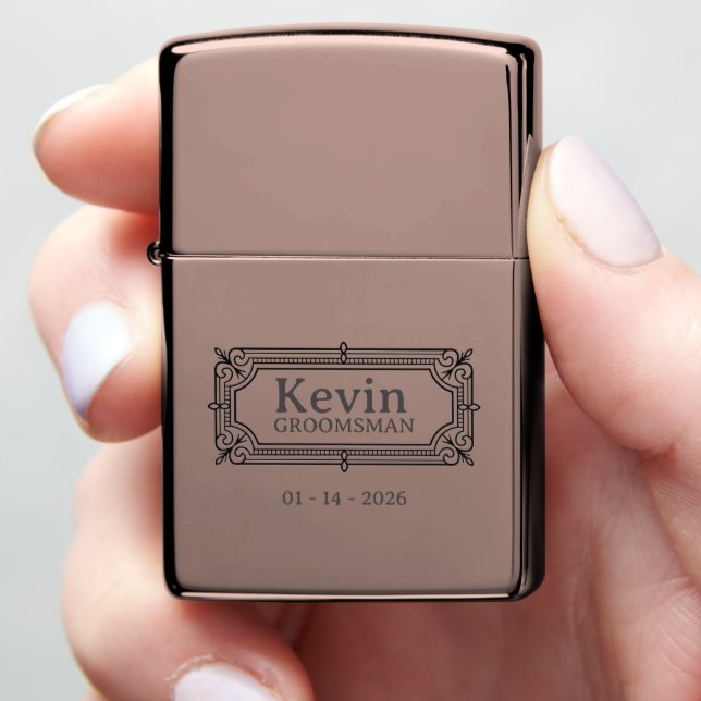 Personalized Groomsman Name Engraved Lighter Gift (In Hand)