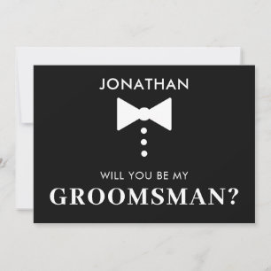 Personalized Groomsman Proposal Modern Tuxedo Invitation