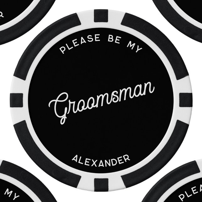Personalized Groomsman Proposal Poker Chips (Groomsman proposal personalized poker chips)