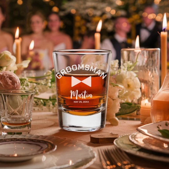 Personalized Groomsman Shot glass (Creator Uploaded)