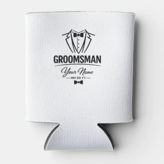 Personalized Groomsman Tuxedo Can Cooler