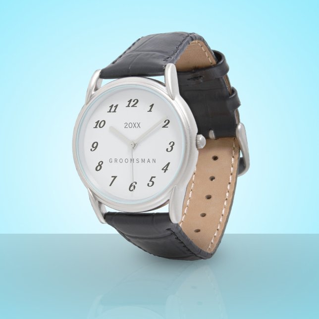 Personalized Groomsman Wedding Bridal Party Watch (You can add your wedding year to this Groomsman Watch. Makes a lovely memento for a special day)