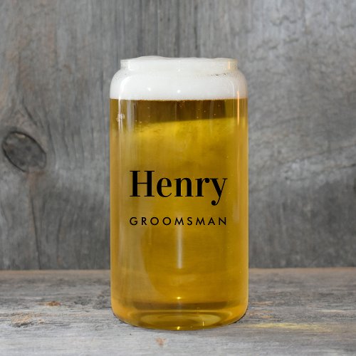 Personalized Groomsman Wedding Can Glass