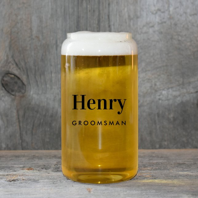 Personalized Groomsman Wedding Can Glass (Creator Uploaded)