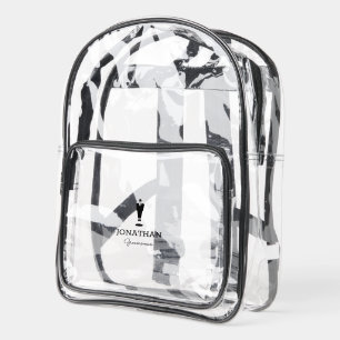Personalized Groomsman Wedding Gift Minimal Clear Backpack