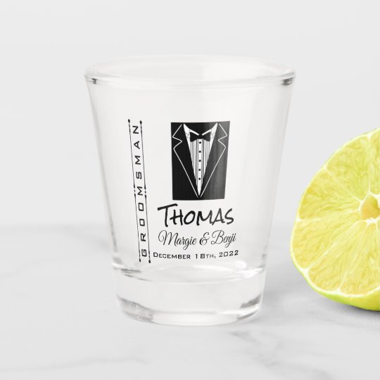 PERSONALIZED GROOMSMAN WEDDING PARTY SHOT GLASS
