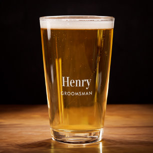 Personalized Groomsman Wedding Pint Glass