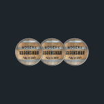 Personalized Groomsman Whiskey Barrel Golf Ball Marker<br><div class="desc">Thank your groomsmen with this rustic whiskey barrel design featuring bold western typography. Personalize this design with your groomsman name and wedding date. Makes a great gift.</div>