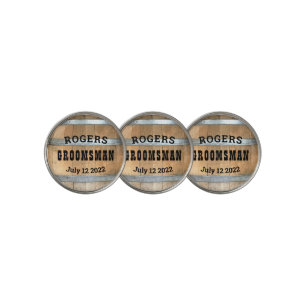 Personalized Groomsman Whiskey Barrel Golf Ball Marker