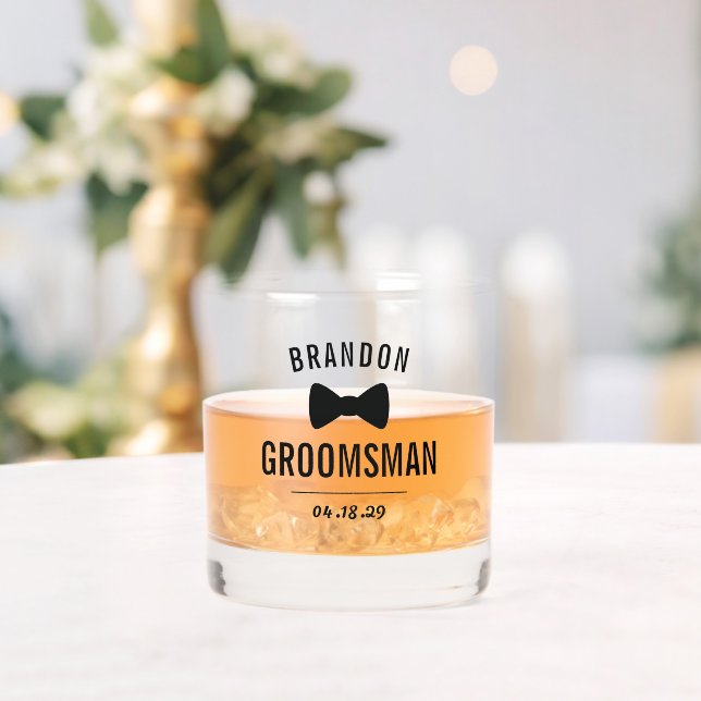 Personalized Groomsman Whiskey Glass (Insitu (Wedding))