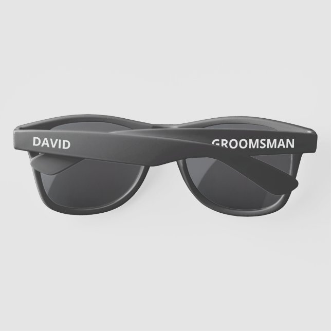 Personalized Groomsman with Name Wedding Gift Sunglasses (Back)