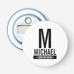 Personalized Groomsman's Monogram and Name Bottle Opener