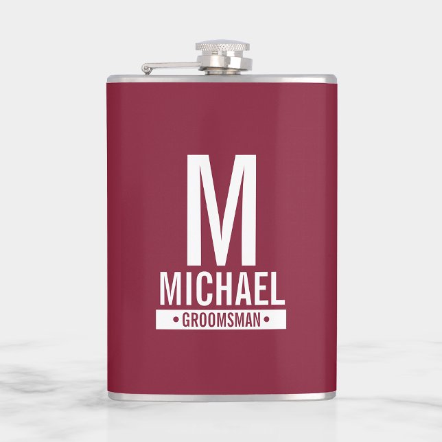 Personalized Groomsman's Monogram and Name Flask (Creator Uploaded)
