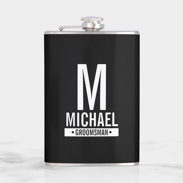 Personalized Groomsman's Monogram and Name Flask (Creator Uploaded)