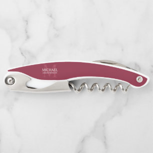 Personalized Groomsman's Monogram and Name Waiter's Corkscrew