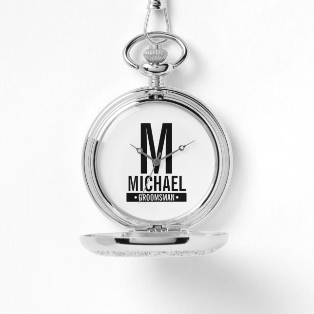 Personalized Groomsman's Monogram and Name Watch (Front)