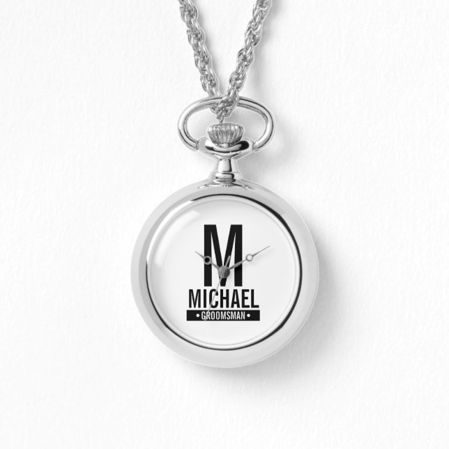 Personalized Groomsman's Monogram and Name Watch (Front)