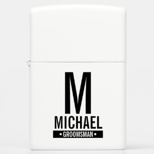Personalized Groomsman's Monogram and Name Zippo Lighter