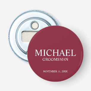Personalized Groomsman's Name and Monogram Bottle Opener