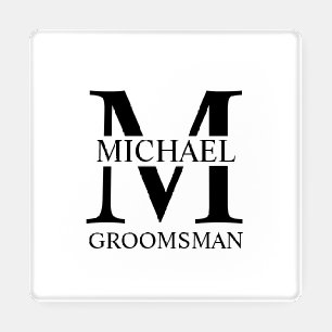 Personalized Groomsman's Name and Monogram Coaster Set