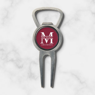 Personalized Groomsman's Name and Monogram Divot Tool