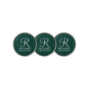 Personalized Groomsman's Name and Monogram Golf Ball Marker