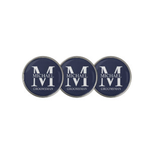 Personalized Groomsman's Name and Monogram Golf Ball Marker