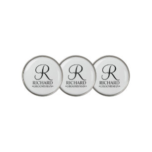 Personalized Groomsman's Name and Monogram Golf Ball Marker