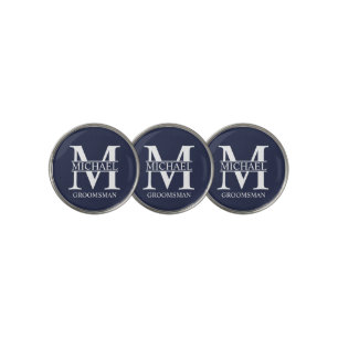 Personalized Groomsman's Name and Monogram Golf Ball Marker