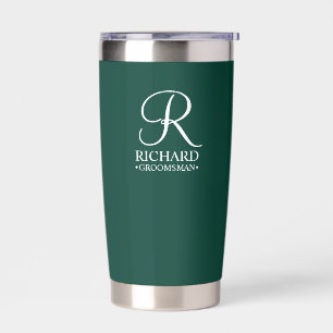 Personalized Groomsman's Name and Monogram Insulated Tumbler