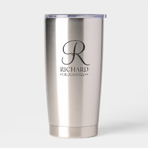 Personalized Groomsman's Name and Monogram Insulated Tumbler