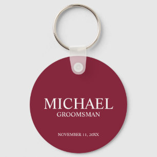 Personalized Groomsman's Name and Monogram Keychain