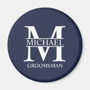 Personalized Groomsman's Name and Monogram Magnet