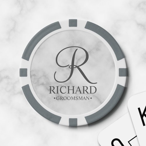 Personalized Groomsmans Name and Monogram Poker Chips